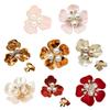 Cufflink Rhinestones Imitation Pearls Pistil Flower Shape Button Covers Clip-On Installation Sparkling Decorative