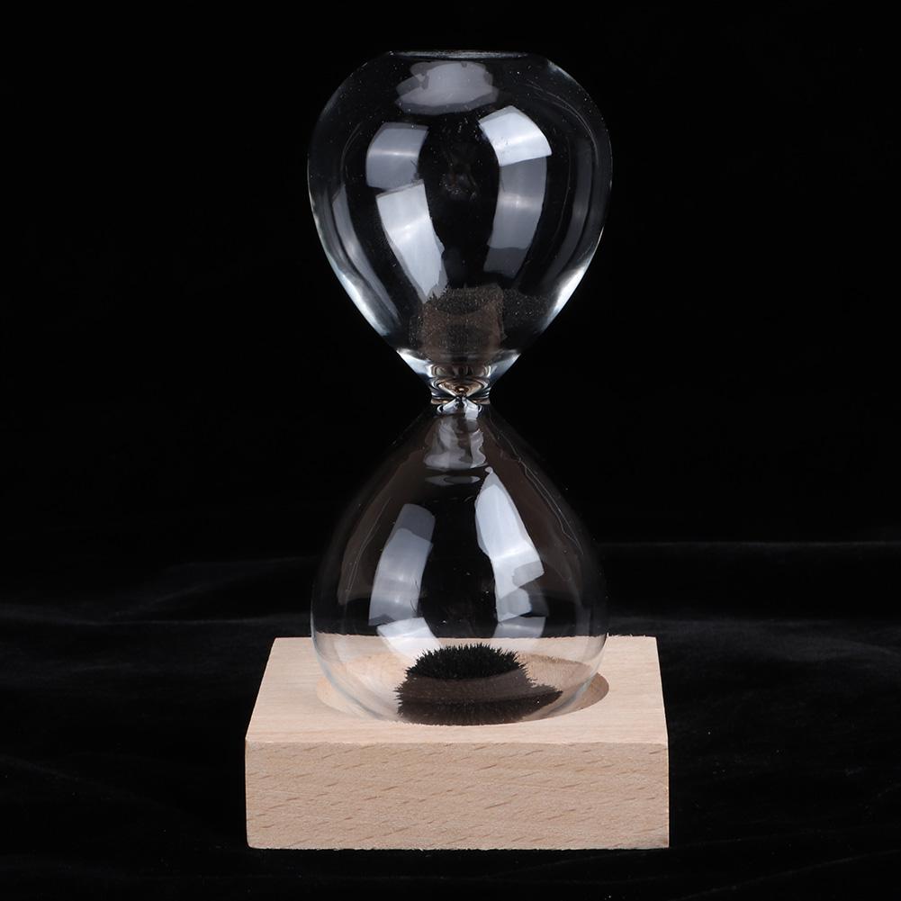 Desktop Magnetic Glass Sand Hourglass with Base for Home Decoration Ornament Gift