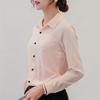Summer Autumn Women Office Shirt Korean Fashion Slim Fit Casual Blouse Tops Ladies Lapel Long Sleeve Base Chiffon Shirts