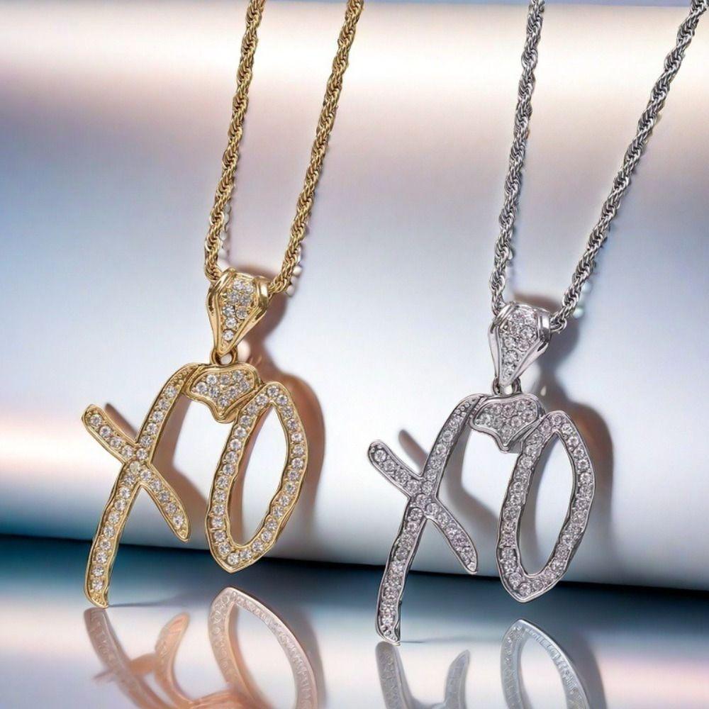 Ожерелье в стиле хип-хоп золотого цвета с ожерельем-буквой из кубического циркония Ювелирные аксессуары