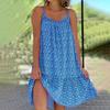 Floral Printed Women's Sleeveless A-line Polyester Beach Dress Loose