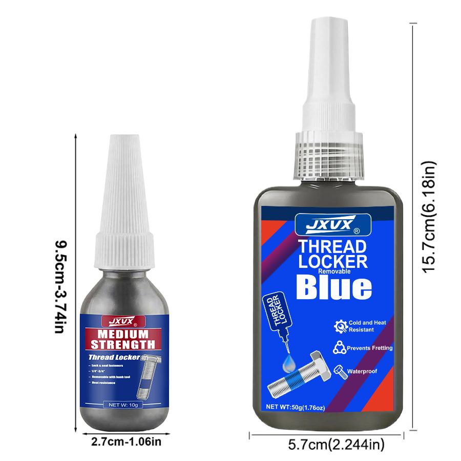 50g Threadlocker Anaerobic Glue Blue Medium Strength Automotive-grade LockerThread for Metal Fasteners Nuts Bolts to Against Losening Lock Tight Seal