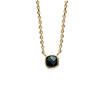 [K7769] - Gold Plated Necklace 'Unique' Black Gold - 6x6 Mm