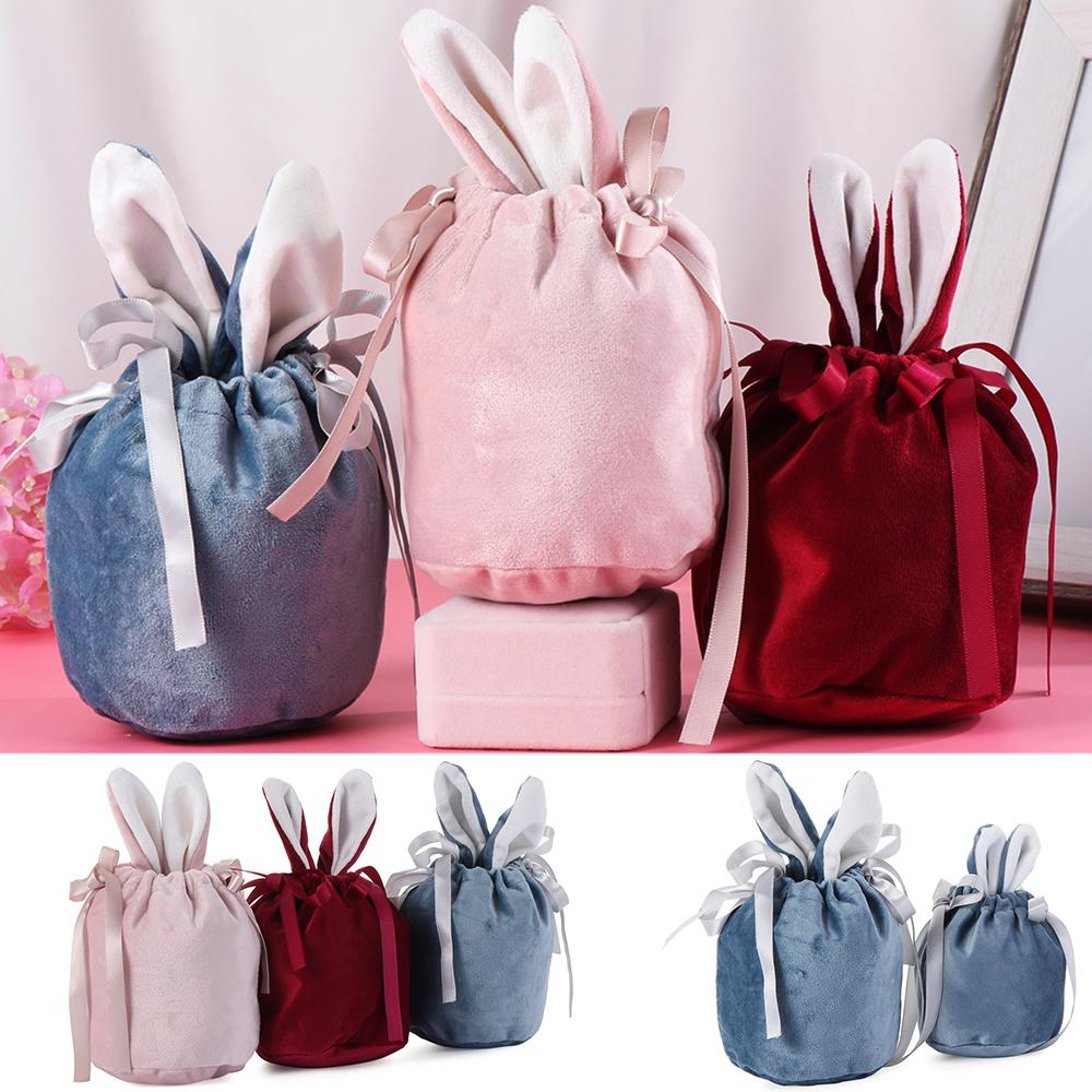 Flannelette Rabbit Ear Gift Bag Bunny Ears Gift Packing Bags Jewelry Organizer Wedding Supplies