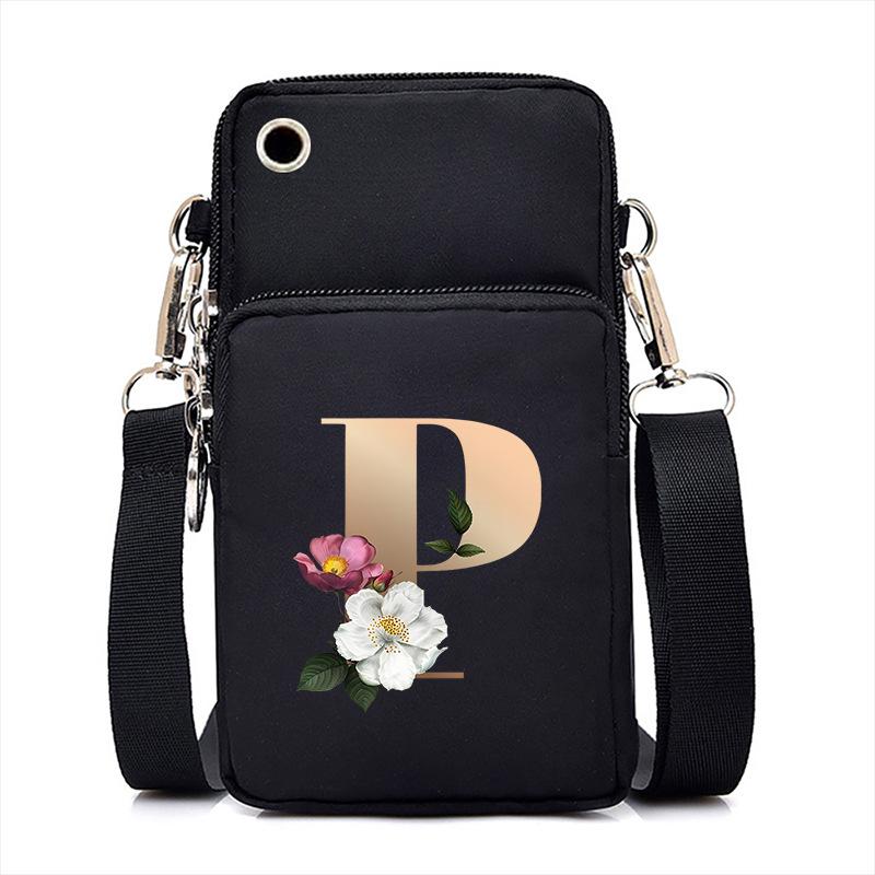 Alphabet Letter Printing Oblique Span Small Bag Multifunctional Portable Casual Mobile Phone Bag