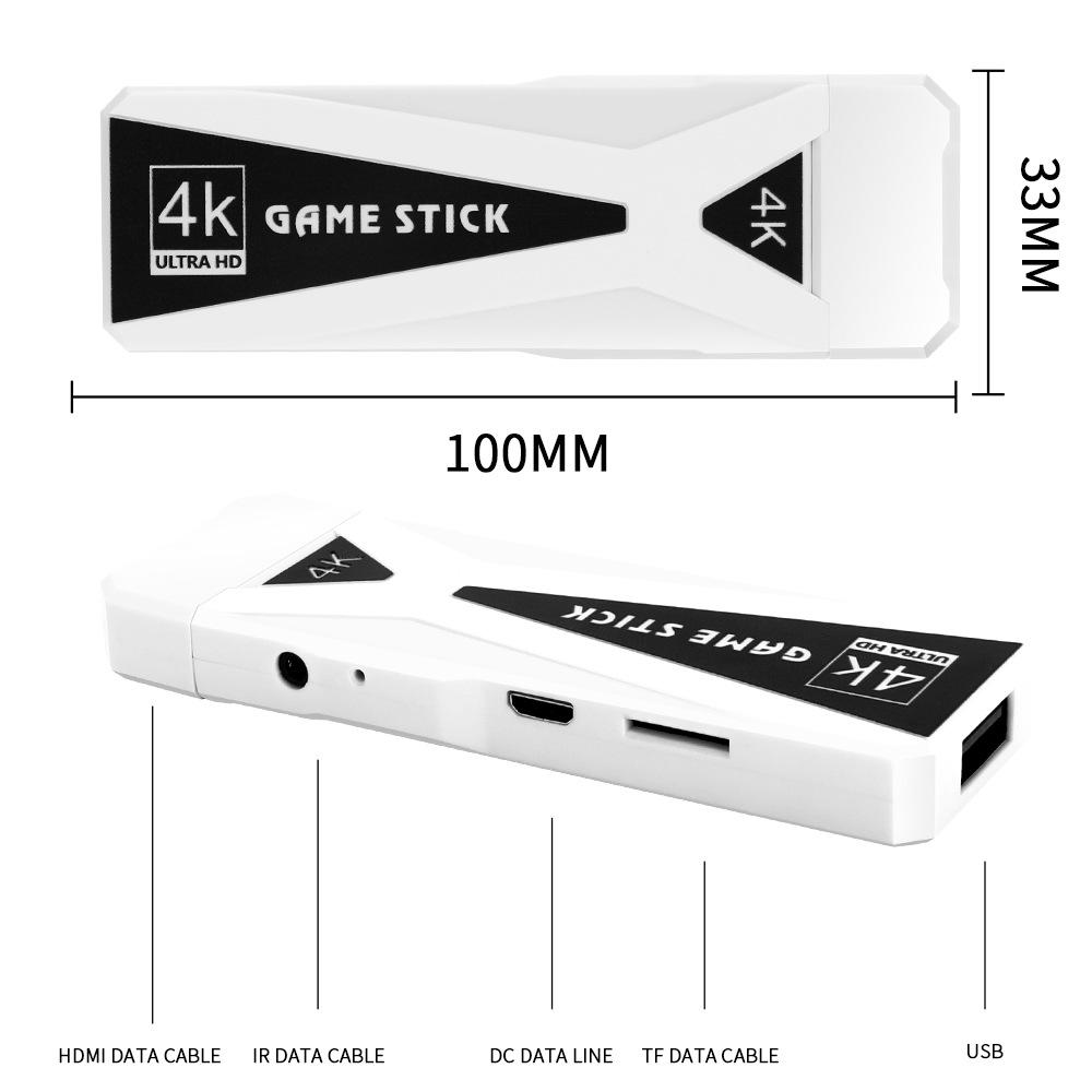 Беспроводная игровая консоль GT68, выход на телевизор 4K HDMI, двойной беспроводной контроллер 2.4G, версия 64G/128G, ретро-джойстик