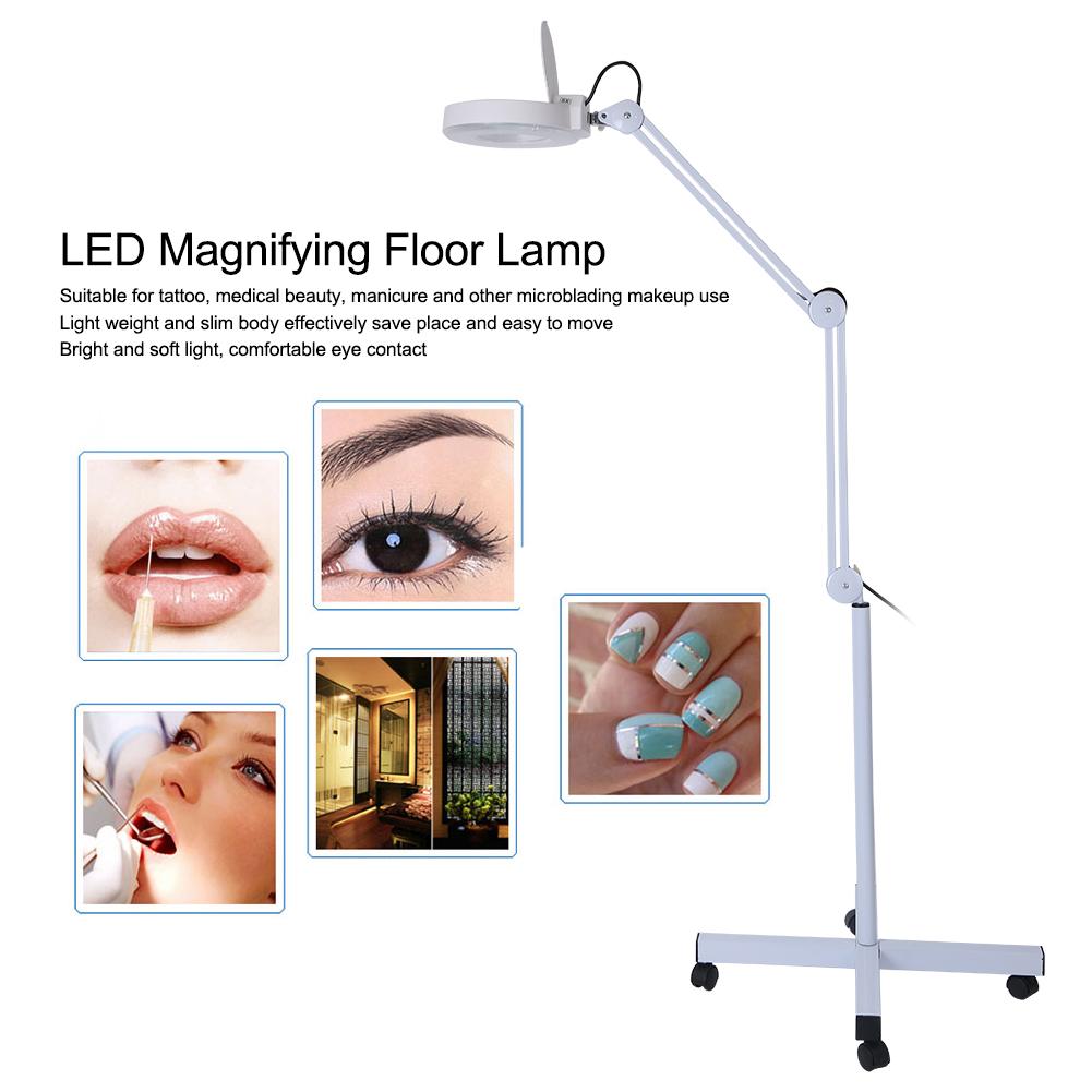 Magnifying LED Floor Lamp with Stand Flexible Adjustable Height Cold Light Reading Medical US