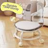 Low Rolling Stool with Backrest 360 Degrees Swivel Wheels Faux Leather Cushion Roller Seat Heavy Duty Rotating Mini Chair Seating Stool
