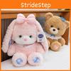 Cute Plush Bunny With Bow Pp Cotton Filling Smooth Short Velvet For Gift Kids