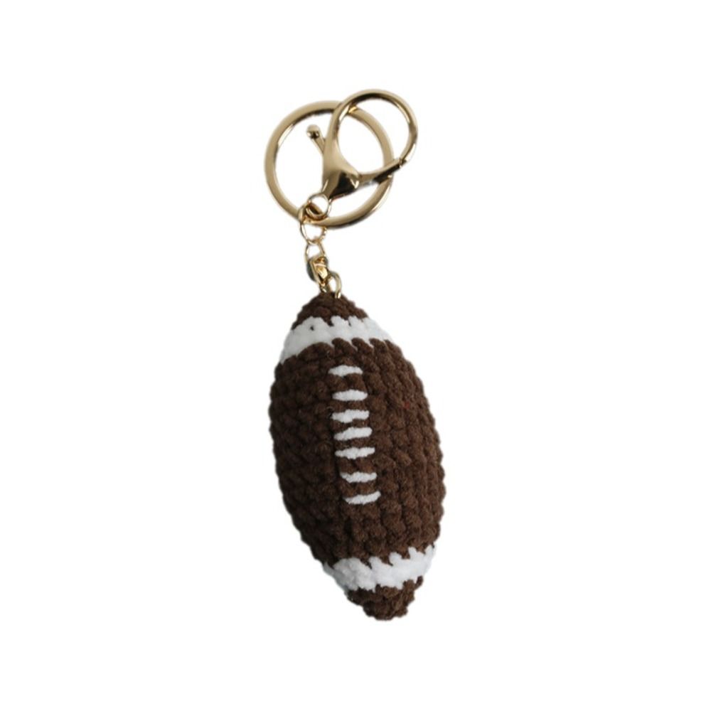Handmaking Crochet Soccer Keyrings Tennis Baseball Sport Ball  Pendant  Friends Gift