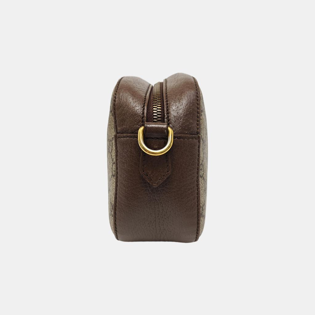 [Б/У] Серия Neo Vintage Металлическая голова тигра с золотым логотипом Монограмма Холст и Кожа Сумка для камеры - Очень хорошее #BOQEC0