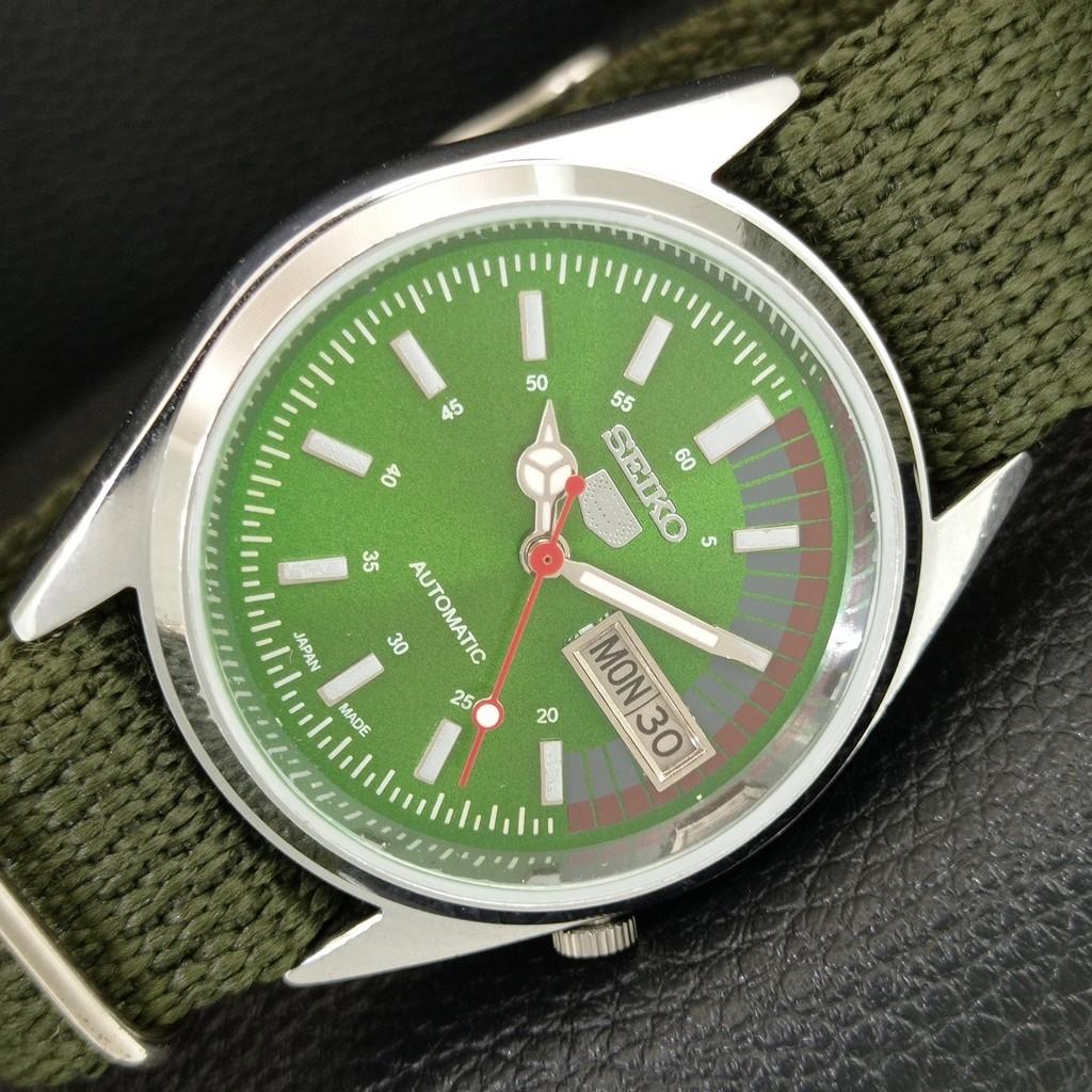 ВИНТАЖНЫЕ ОТРЕМОНТИРОВАННЫЕ МУЖСКИЕ АВТОМАТИЧЕСКИЕ ЧАСЫ SEIKO 5 ЯПОНИЯ ЗЕЛЕНЫЙ ЦИФЕРБЛАТ a445820-1