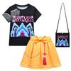 Детский Девочки Аниме Мультяшный ПОП Певец Супер Звезда Принт Футболка Юбка Сумка Комплект Наряд Ролевая Игра Хэллоуин Косплей Костюмы