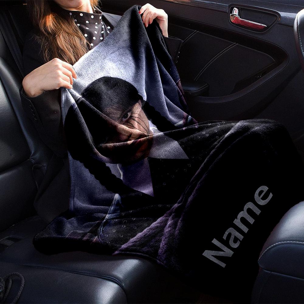 Custom Name Wednesday Theme Printed Blanket - Perfect for Couch, Bed, Travel & Outdoor Use | Machine Washable, Cozy & Durable.