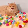 Cat Toys Mini Fluffy Soft Ball Shooting Guns Games Stretch Plush Ball Toys Interactive Launch Training Toy For Kitten