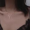 Elegant One-Line Micro-Diamond Vertical Necklace - Simple, Exquisite, Trendy Clavicle Jewelry for Women