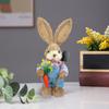Bunny Figurine Tabletop Decor Adorable Appearance Vivid Facial Expression Rabbit Statue Easter Party Ornament