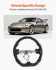 Steering Wheel for 2008-2020 Nissan 370Z, Carbon Fiber Steering Wheel D-Shaped Flat-Bottom, Leather Grip with Non-Slip Texture & Precise Stitching,