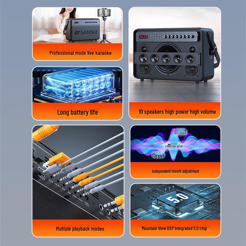 Портативная караоке KTV акустическая система SANSUI