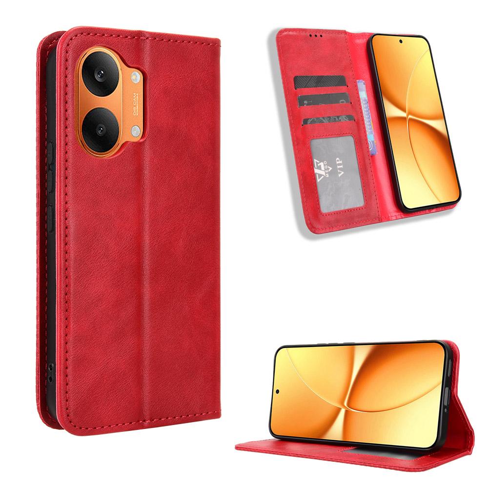 Wallet Case for Poco X8 Pro Max 5G - Leather/PU, Red