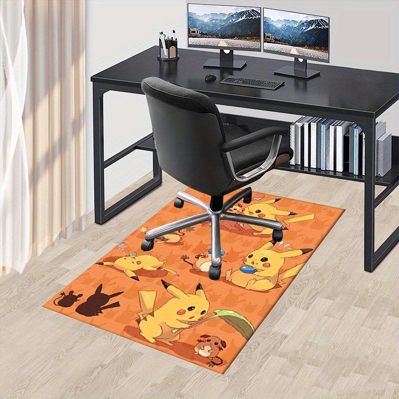 Office Carpet Pikachu and Eevee Patterned Sofa Rug, Chair Mat for Protection