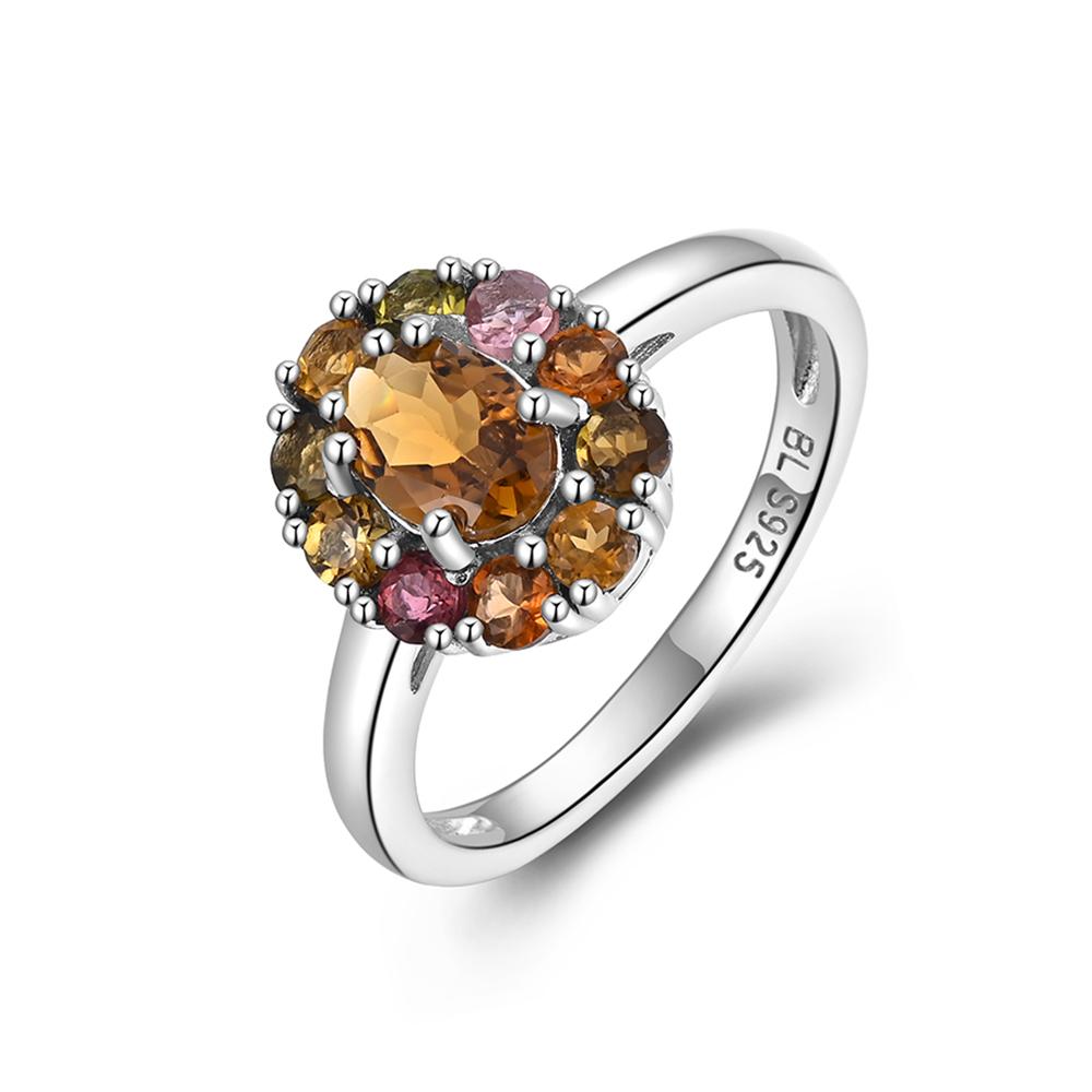 Великолепный набор из натуральных разноцветных турмалинов и серебра 925 пробы, изысканных ювелирных изделий для женских вечеринок и повседневных нарядов
