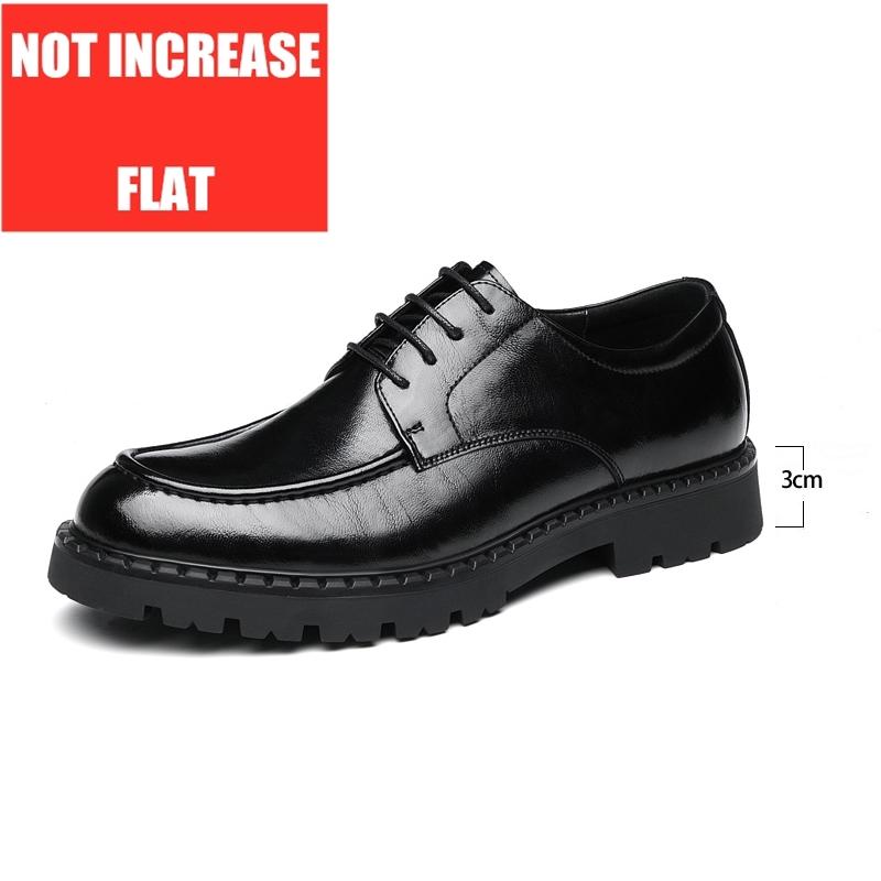 Fashion Men's Dress Shoes Elevator Shoes Platform Breathable Casual Business Luxury Genuine Leather Heightening Shoes 8 6CM Taller Male