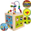 Центр деятельности «Лабиринт из бисера» для детей — Деревянная игрушка-куб 5 в 1, обучающие игрушки для счетов