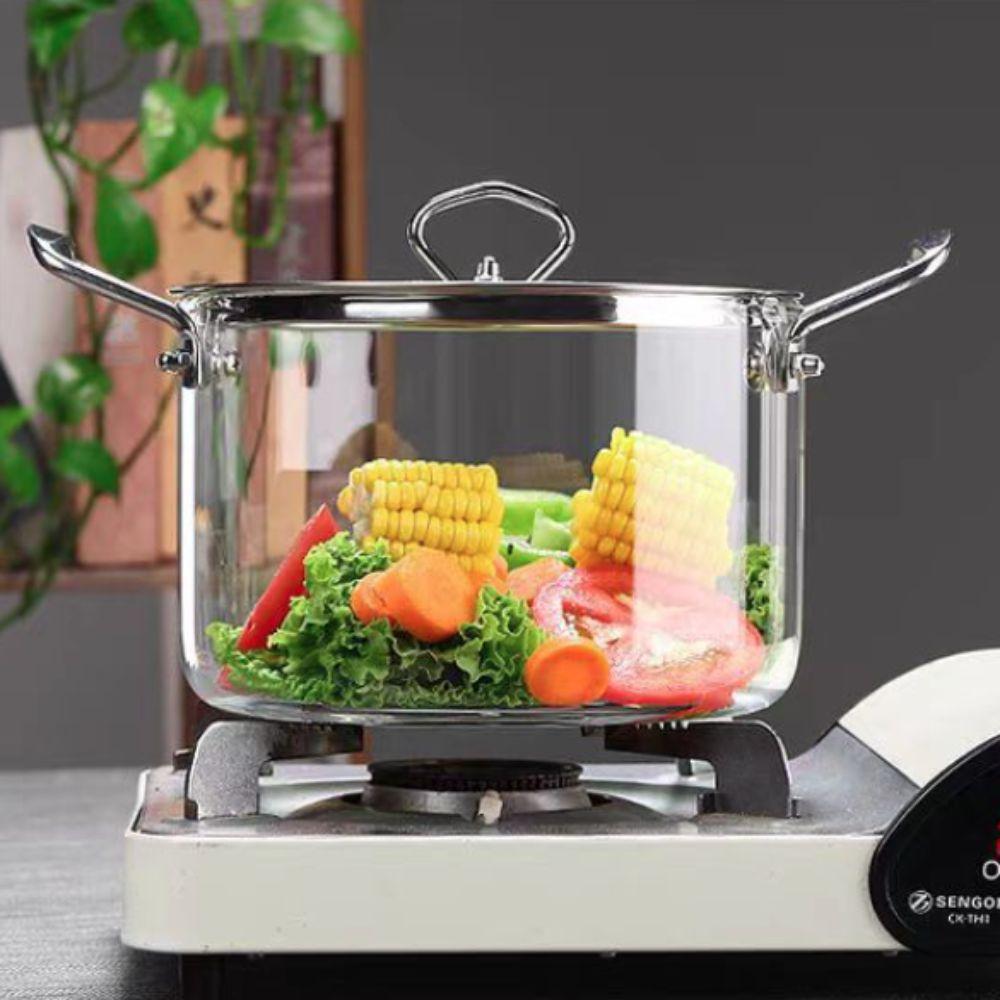 Modern High Borosilicate Glass Cooking Pot Transparent Milk Pot Glassware Soup Pot Porridge