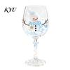 Holiday Cocktail Glass Christmas Stemmed Wine Glass, Snowman/SantaWreath/Elk/Christmas TreeHand Painted, Hand Painted Glassware Creative Stemware