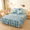Thickened Quilted Bed Skirt Pillowcase Floral Pattern Anti Slip Wear-resistant Bedspread Home Bedding Mattress Protective Cover