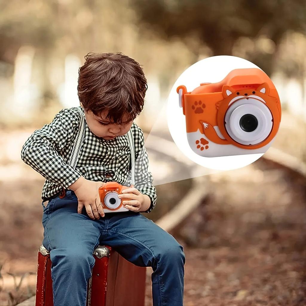 40MP HD Dual Lens Digital Kids Orange Fox Camera, Little Selfie Cameras Toys, Christmas Birthday Gifts For 6-12 Years Boys Girls