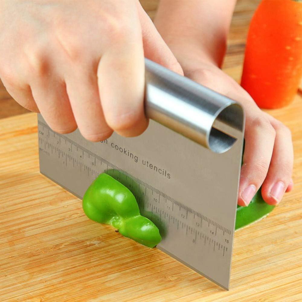 3pcs Stainless Steel Dough Scraper Chopper 6in×4.7in Bench Pastry Cutter with Scale for Bread Pizza Baking Kitchen Gadget 1