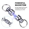 Magnet Buckle Fly Fishing Magnetic Net Release Clip Hanging Holder Lanyard Clip(Double, Silver)