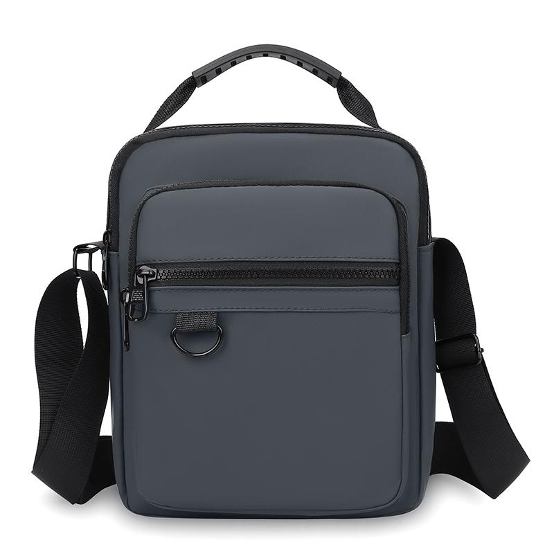 Men's Casual Messenger Sling - Small Oxford Crossbody Bag with Multiple Zipper Pockets