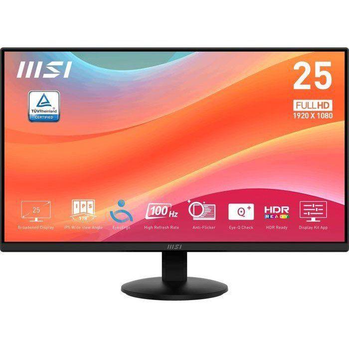 Ecran PC - MSI - 24.5'' - FHD - 100Hz - Dalle IPS - 1ms - Adaptive Sync - HDR Ready - PRO MP252L