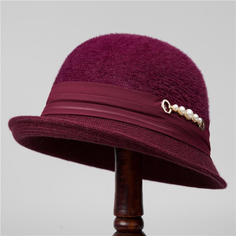 French Vintage Style Rolled Brim Cloche Cap Casual Felt Fisherman Hat, Breathable Non-Stretch Material with Embossed Craftsmanship