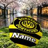 Custom Name Personalized Borussia Dortmund Print Umbrella, Auto Open Close, 8‑Rib Sturdy Frame, Commute Camping Hiking Use, Birthday Gift