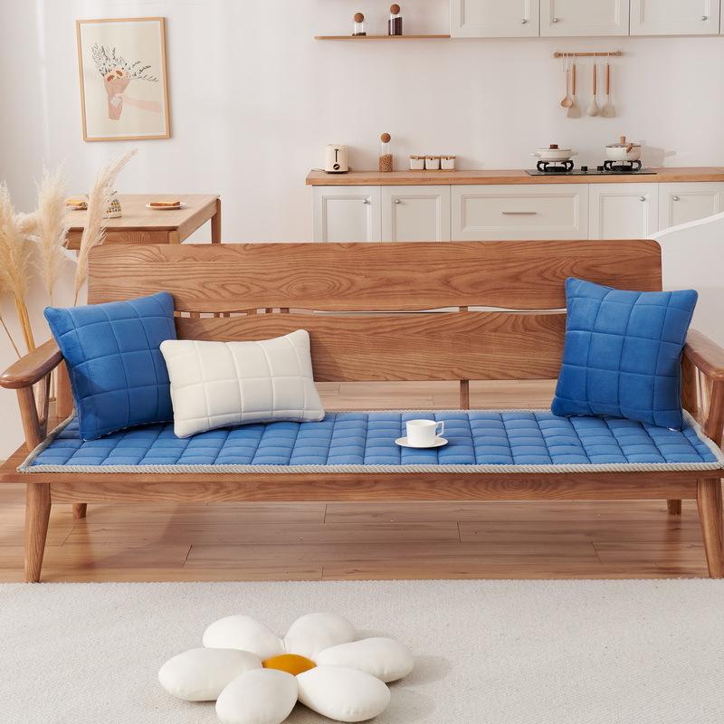 Новая подушка для дивана на все времена года, нескользящий плюшевый утолщенный чехол для офисного дивана из цельного дерева