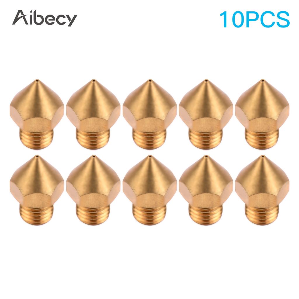 Aibecy 10pcs 3D Printer Extruder Brass Nozzle 0.4mm Printer Hotend Compatible with CR10S Pro 3D