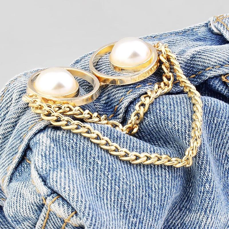 Джинсы Пуговица Регулятор Для Брюк Юбки Кнопка Жемчуг Кисточка Застежка Брюки Булавка Для Бесшовных Джинсов Пряжка Для Талии Аксессуары