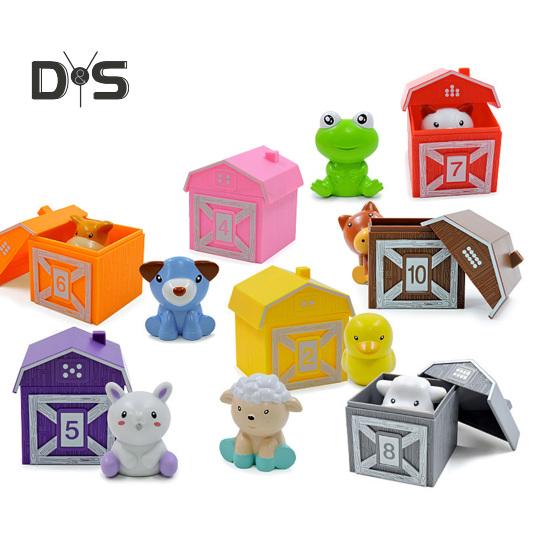 5/10 шт. Игрушка в виде сельскохозяйственного животного, обучающая счету, сопоставлению, сортировке, мелкой моторике, обучающая мини-игрушка в виде животного, подарок для малышей, мальчиков и девочек