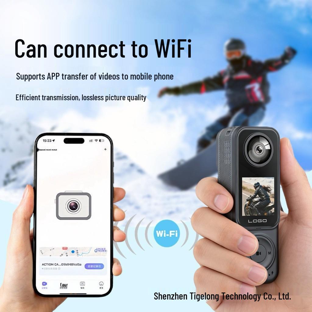 Спортивная камера Q1 4K с двойной записью, WiFi, широкоугольным объективом для передней и задней съемки