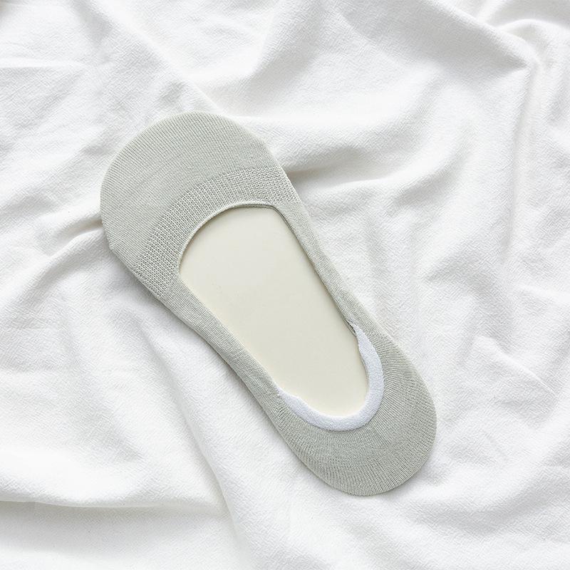 Women's Low Cut Summer Invisible Solid Color Boat Socks Thin Non-slip Socks