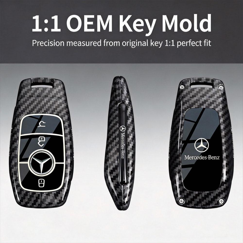 IFJF7 Alloy carbon Car Remote Key Case Cover Shell For Mercedes Benz Maybach E C S GLC Class E200 E400 E63 W213 S550 S560 C260 A200