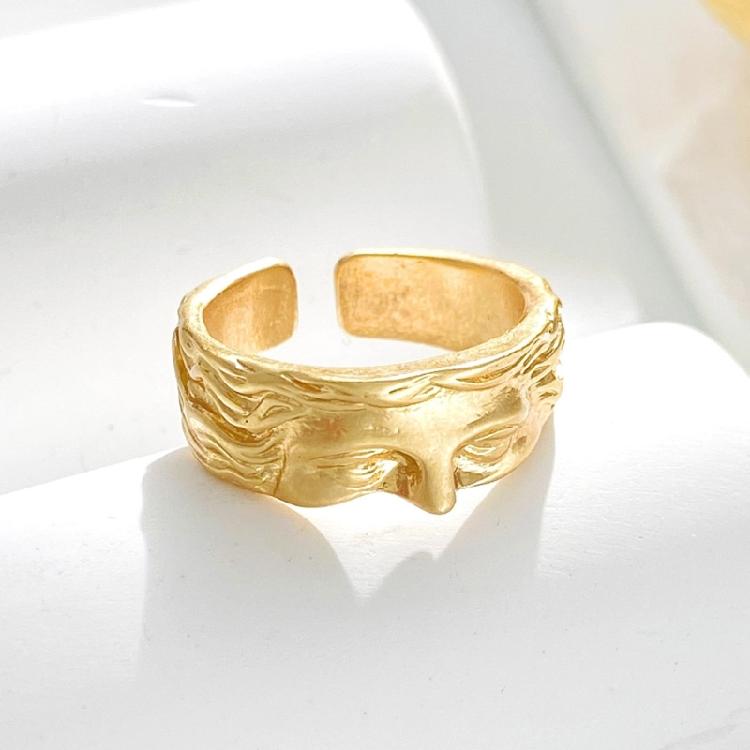 Привлекательные кольца-половинки лица Ювелирные изделия Женские Винтажные Регулируемые Открытые кольца с деталью в виде половинки лица для женщин