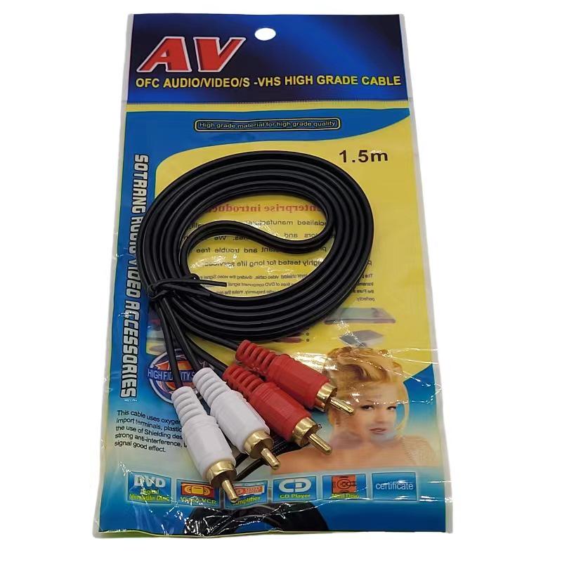 Аудиокабель 3,5 мм на двойной RCA: Подключает компьютерные колонки с выходами 2RCA