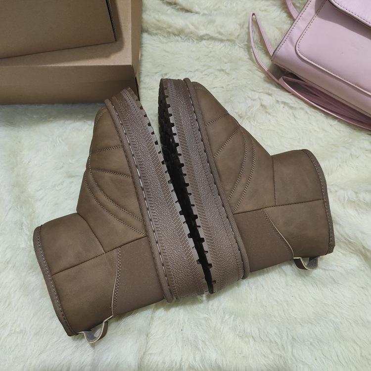 Зимние ботинки на толстой подошве, женские модели, зимние, утолщенные, водонепроницаемые, нескользящие, теплые, северо-восточные, хлопковые, короткие ботинки