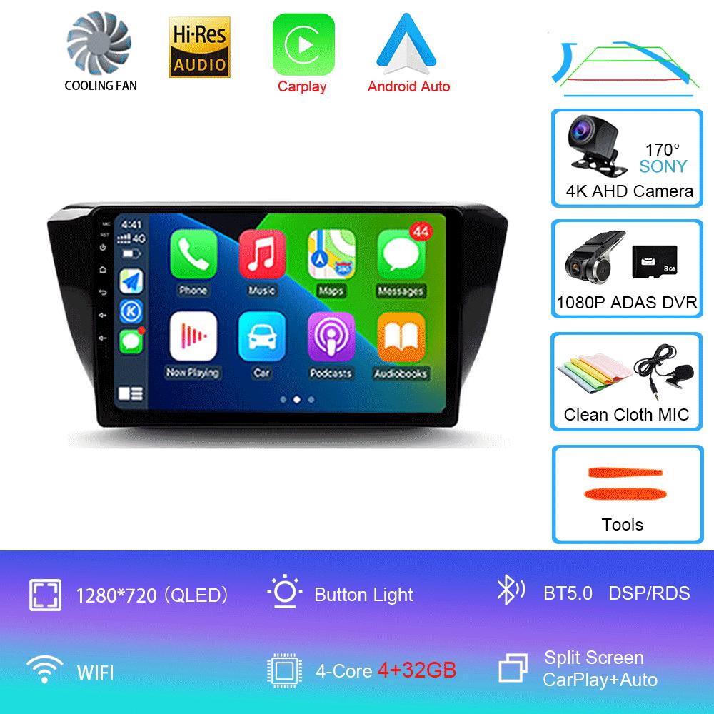 Автомагнитола Android 14 Carplay Auto Для Skoda Superb 3 2015 - 2019 WIFI+4G GPS Мультимедиа 2 DIN Стерео Головное устройство BT Плеер Видео