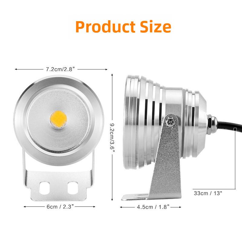 10W LED Colorful Underwater Light RGB Fountain Pool Light with Remote Control Outdoor Waterproof Landscape Light